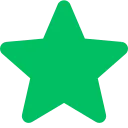 Solid green five-pointed star icon.