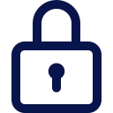 Purple shield outline with a check mark inside symbolizing protection or security.