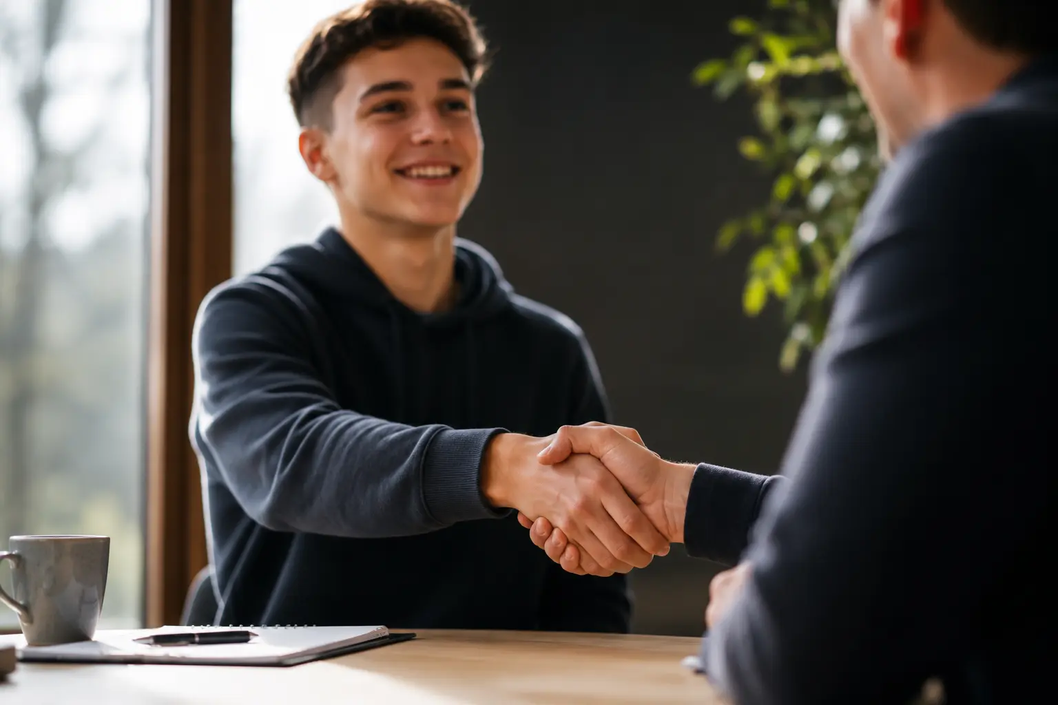 Coaching-Session zur Vorbereitung auf das Vorstellungsgespräch bei einem Lehrstellenbetrieb