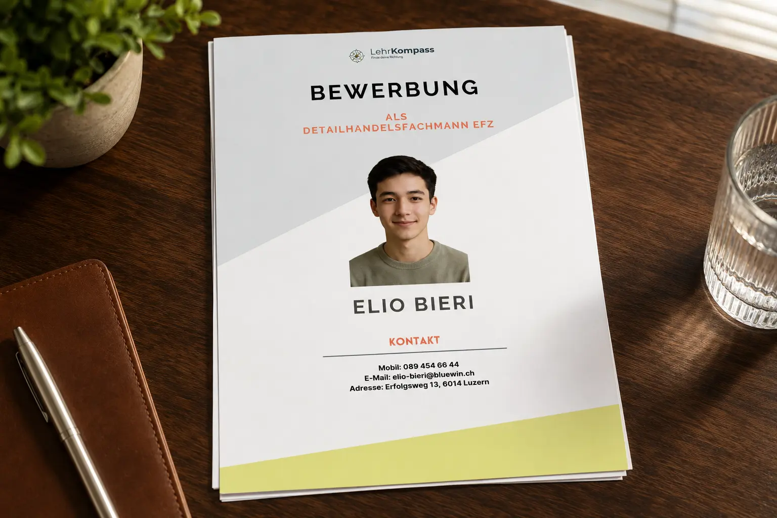 Schüler und Coach erarbeiten gemeinsam die Lehrstellenbewerbung
