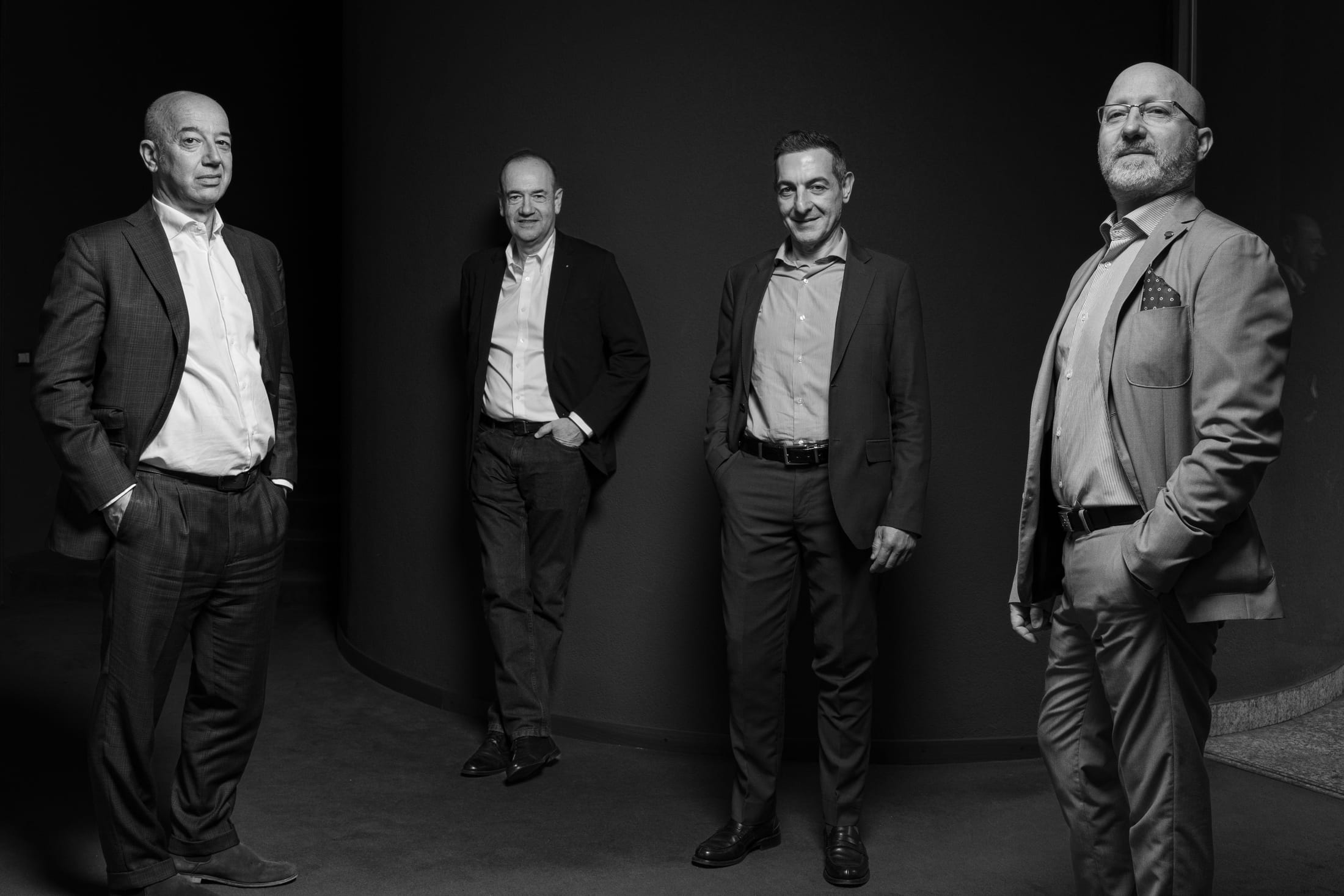 Fotografia in bianco e nero dei founder di Malerba & Partners.