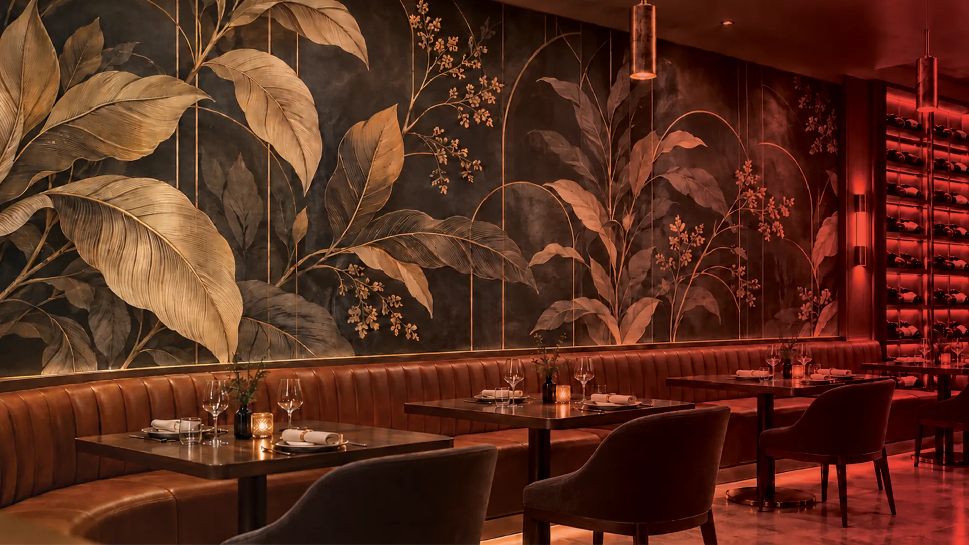 A restaurant wall wrap concept.