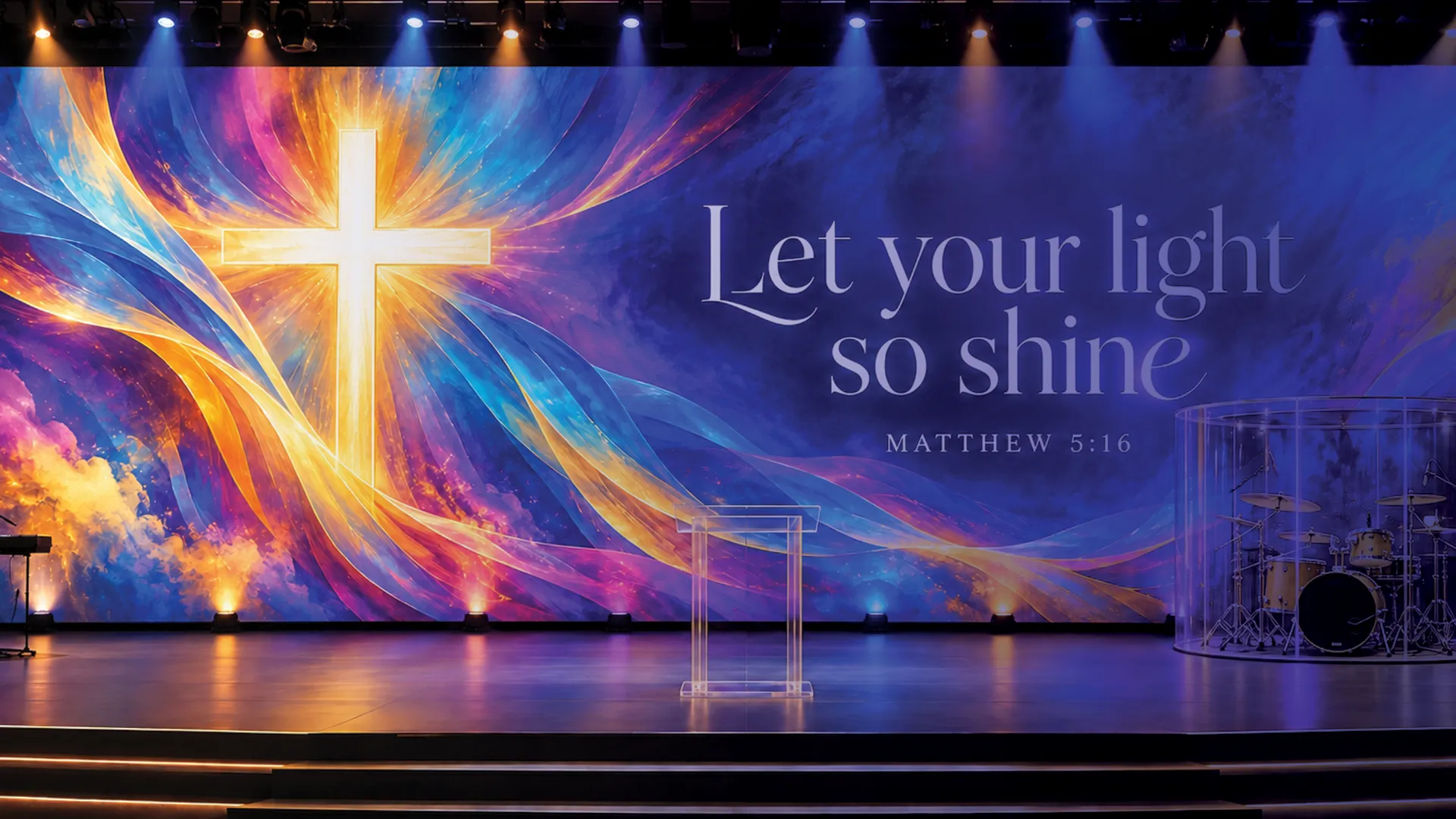 A church stage wall wrap concept.