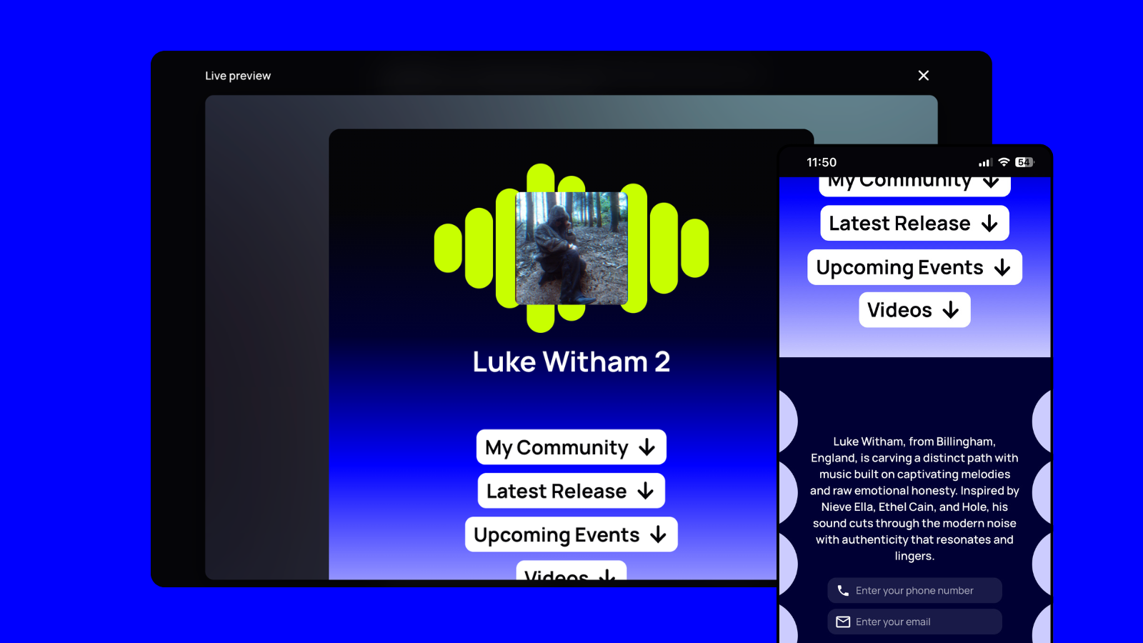 un:hurd music fan hub for crm fan capture