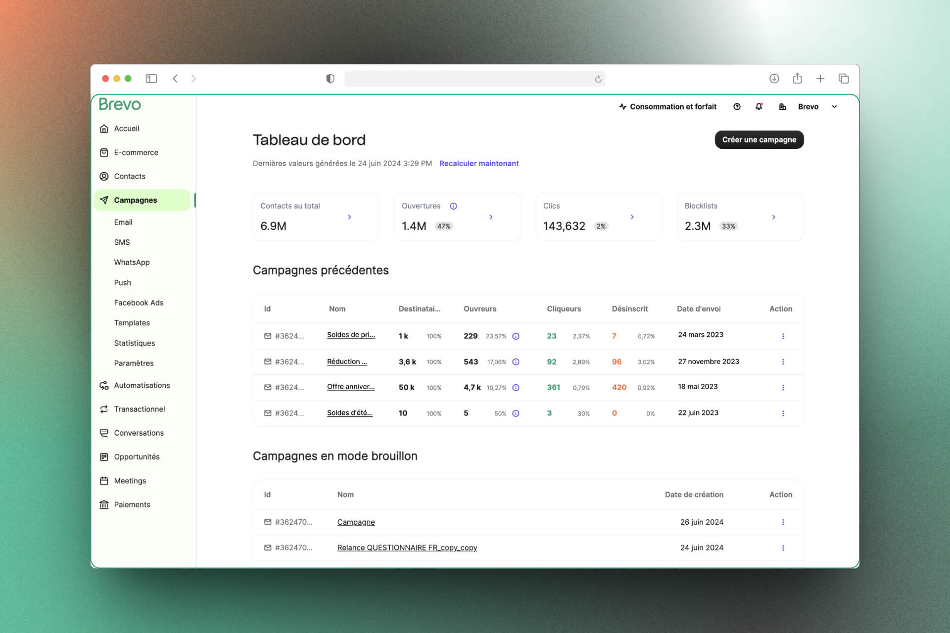 Brevo dashboard