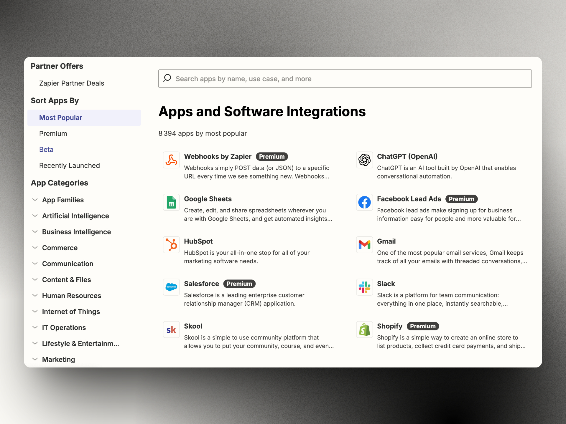 app integration zapier