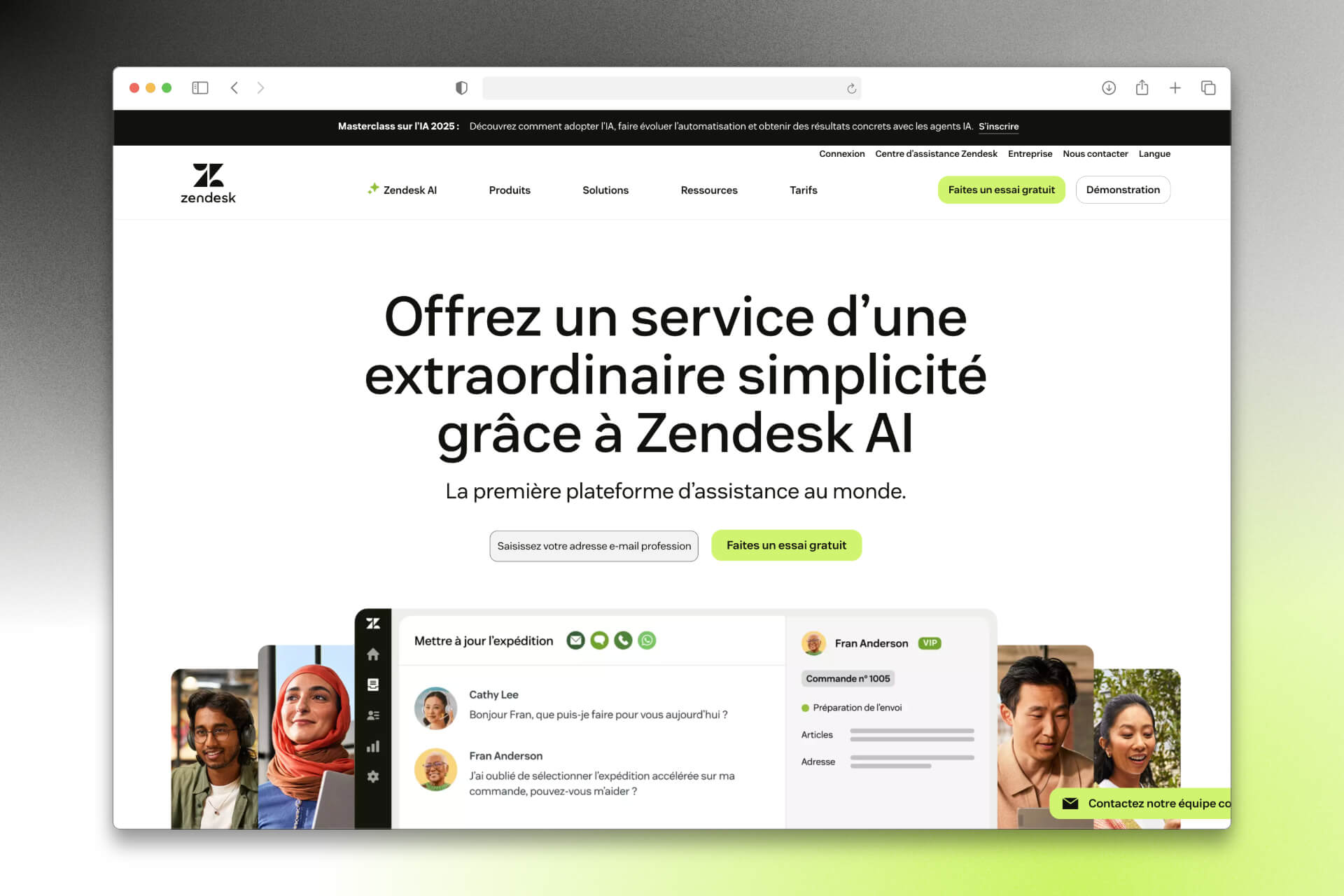 screenshot zendesk