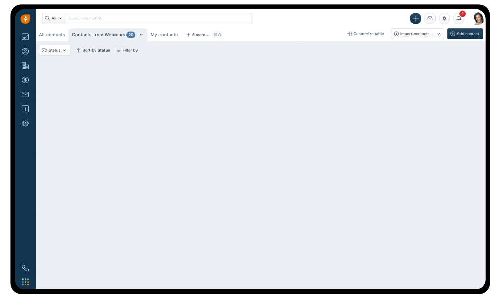 Pipeline commercial visuel de Freshsales en vue kanban