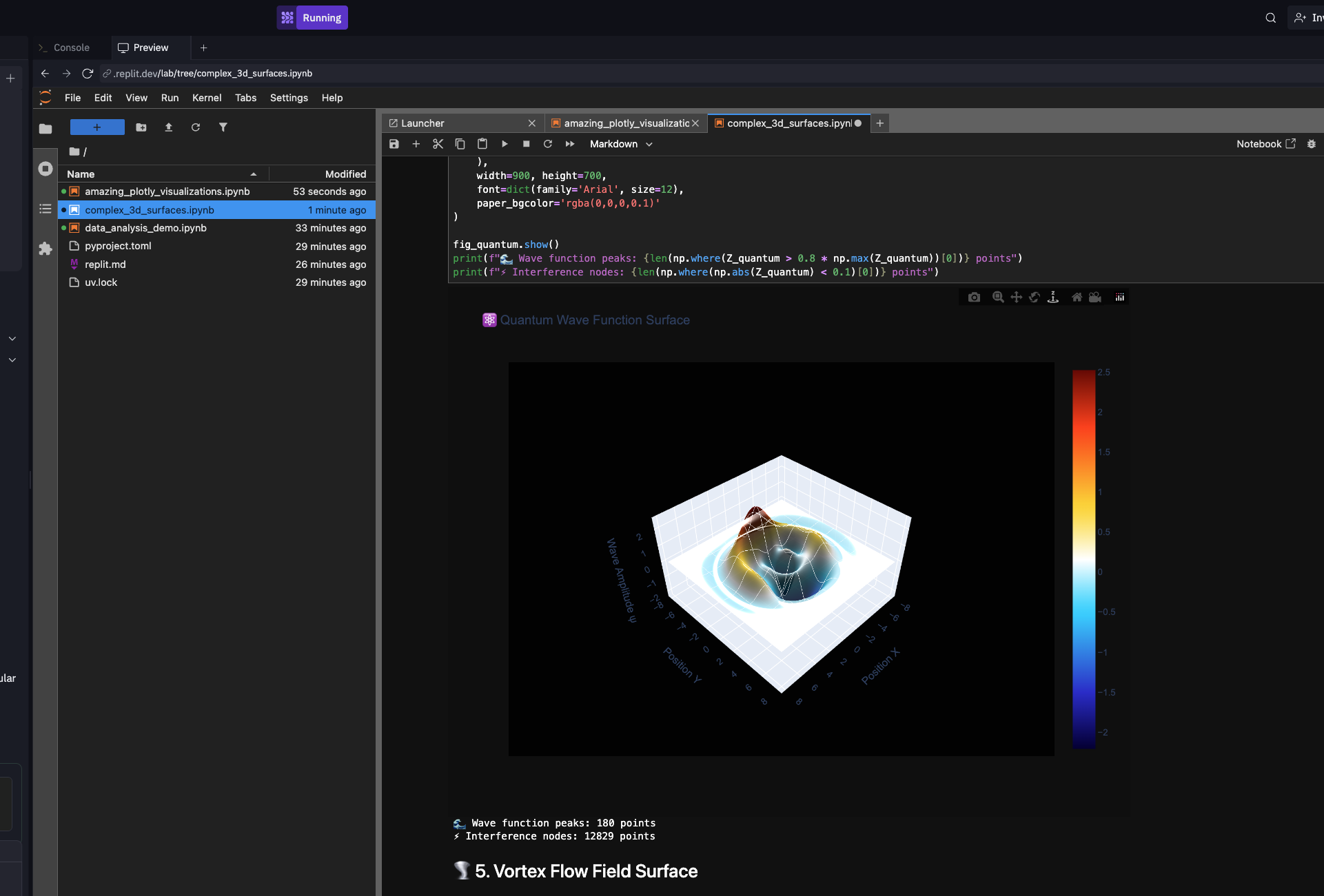 IDE Replit dans le navigateur avec un projet ouvert