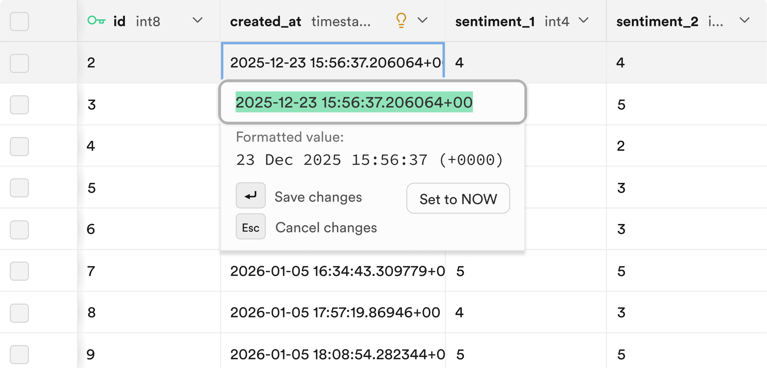 Dashboard Supabase - éditeur de tables PostgreSQL