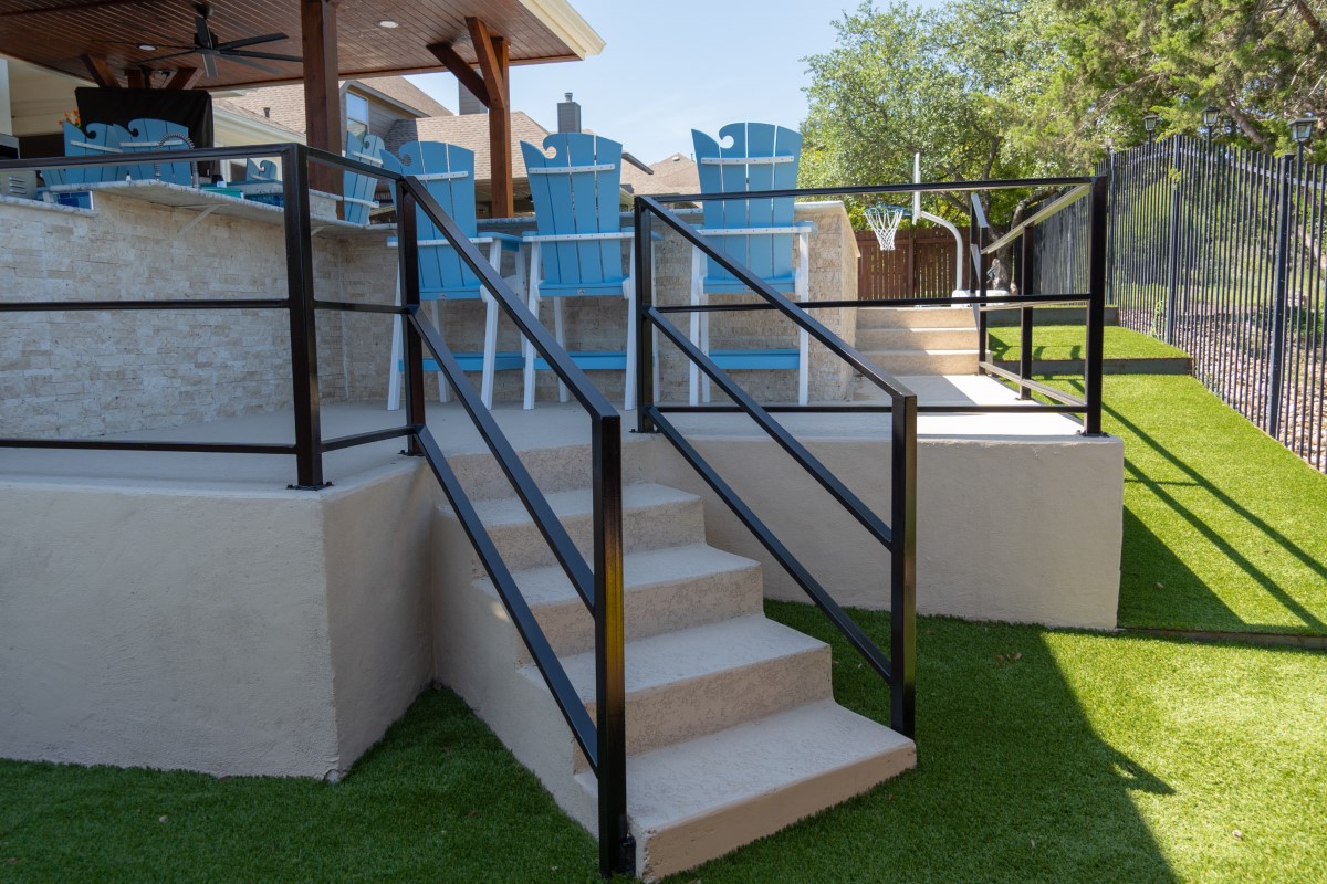 Custom outdoor living space designed by Texas Twins Pools, Georgetown, TX
