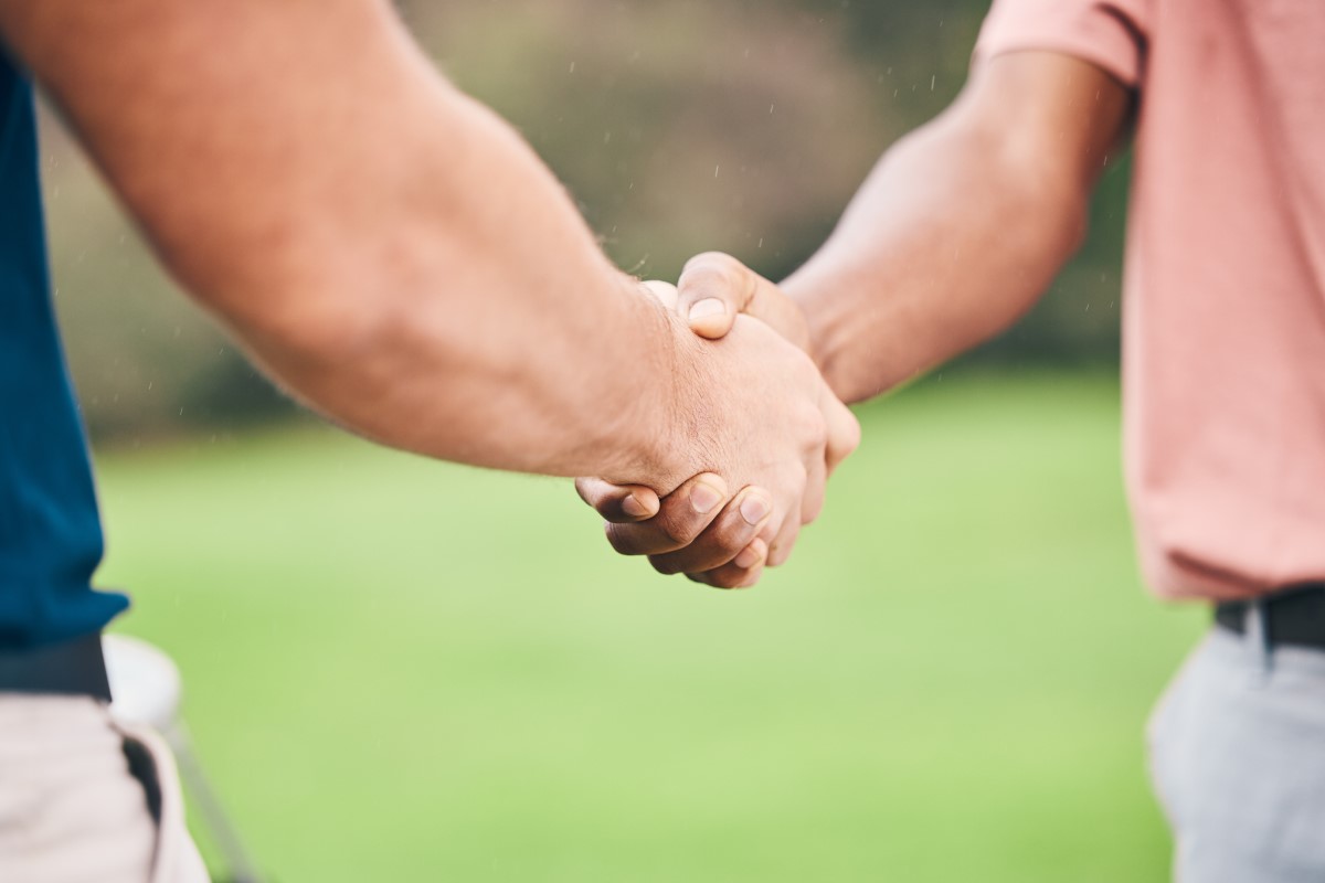 Two people shaking hands