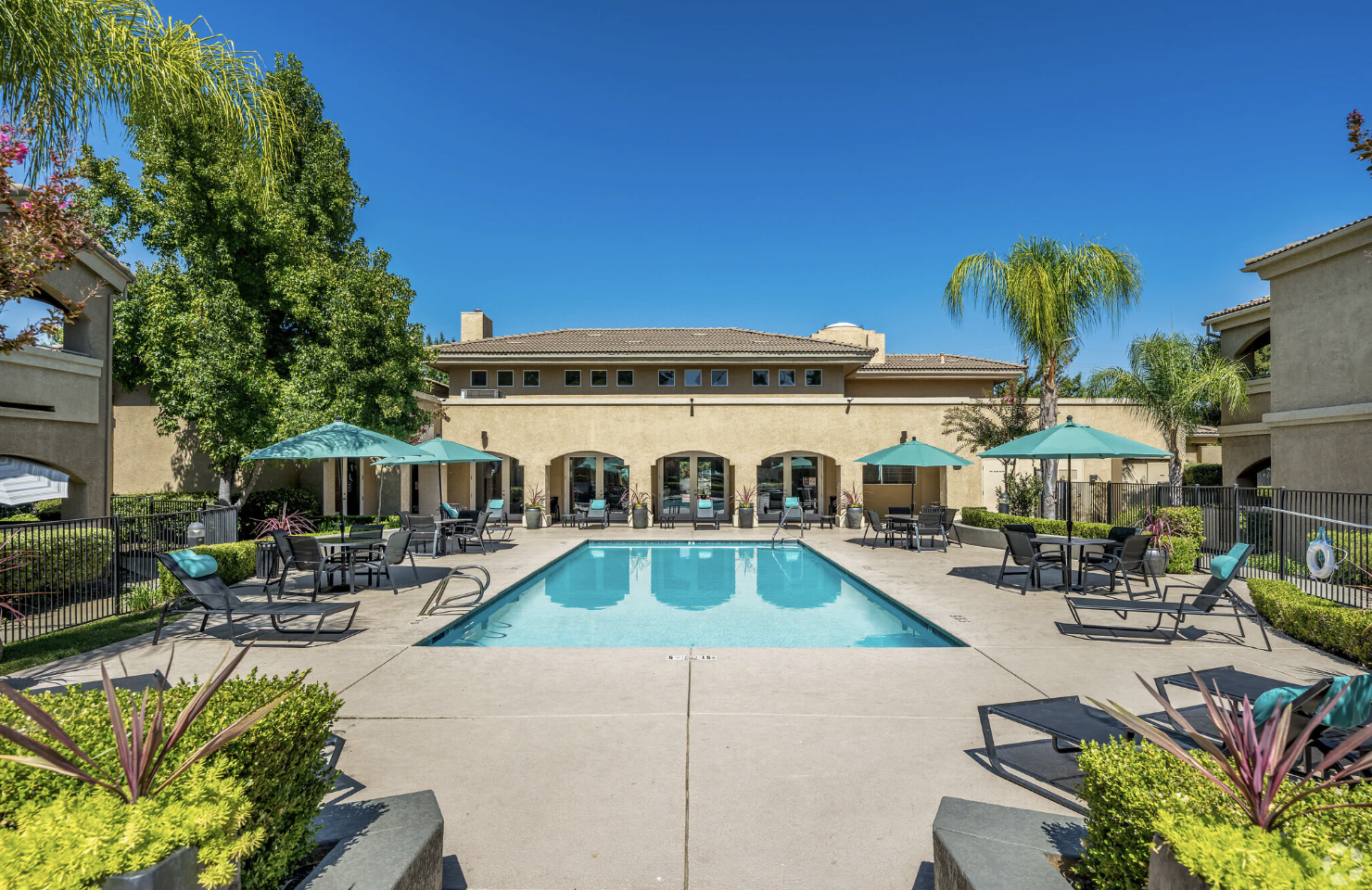 Aerial view of pool and outdoor area