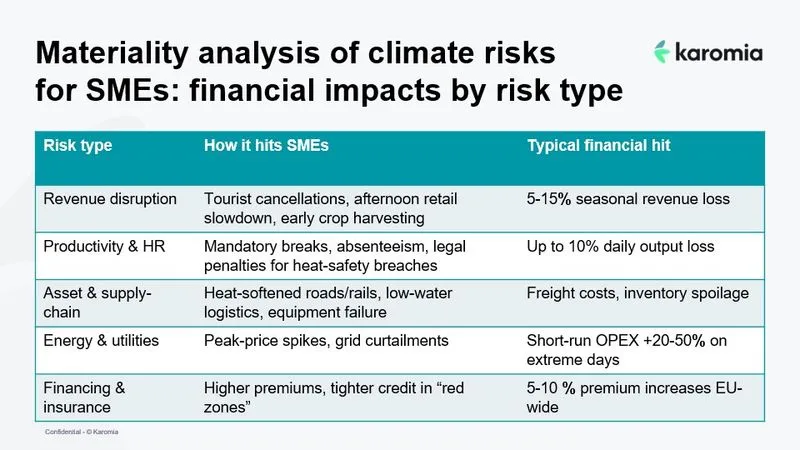 Materiality analysis of climate risks β for SMEs: financial impacts by risk typeβ