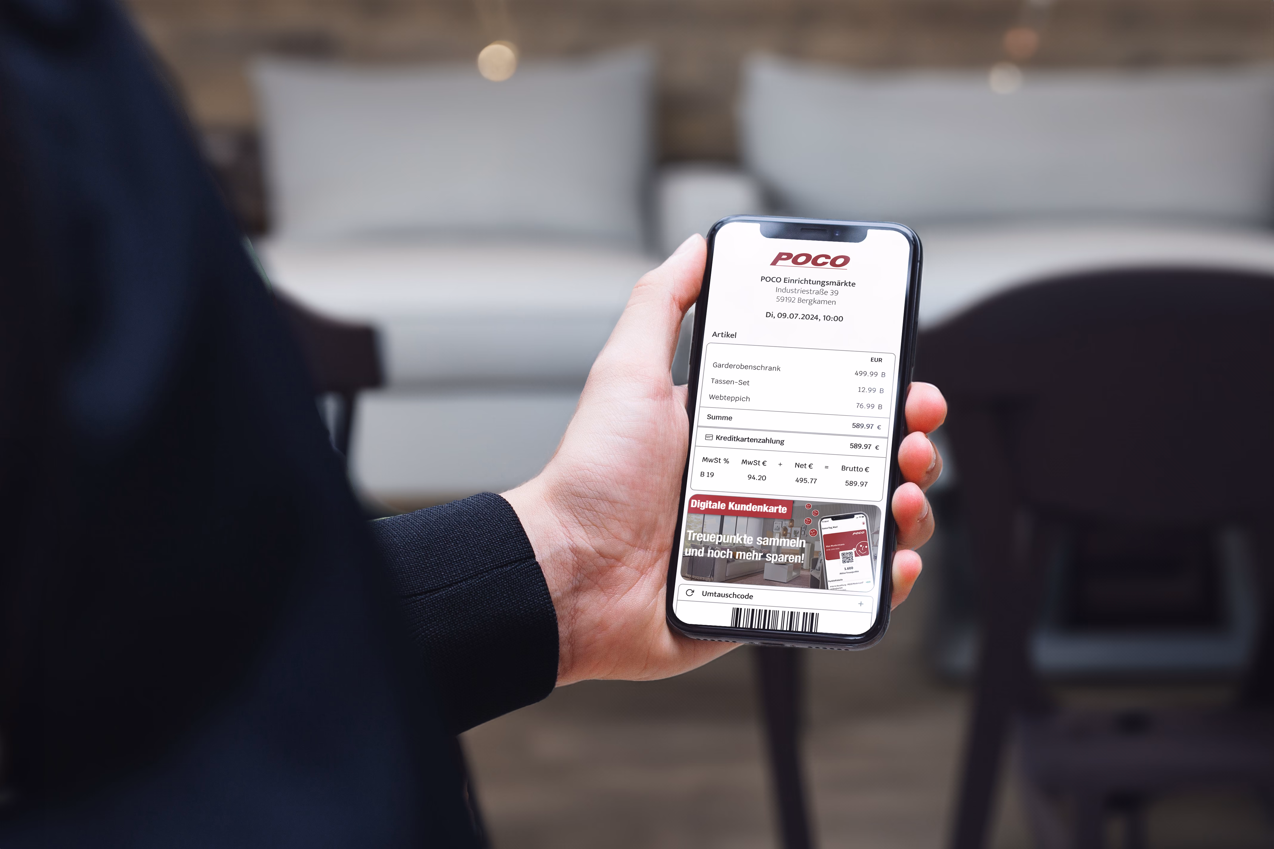 Digitale Kassenbons von anybill deutschlandweit in allen POCO Filialen