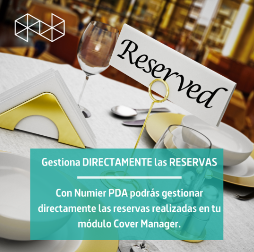Mesa de restaurante con cartel de reservado, mostrando la gestión de reservas a través del comandero digital Numier PDA