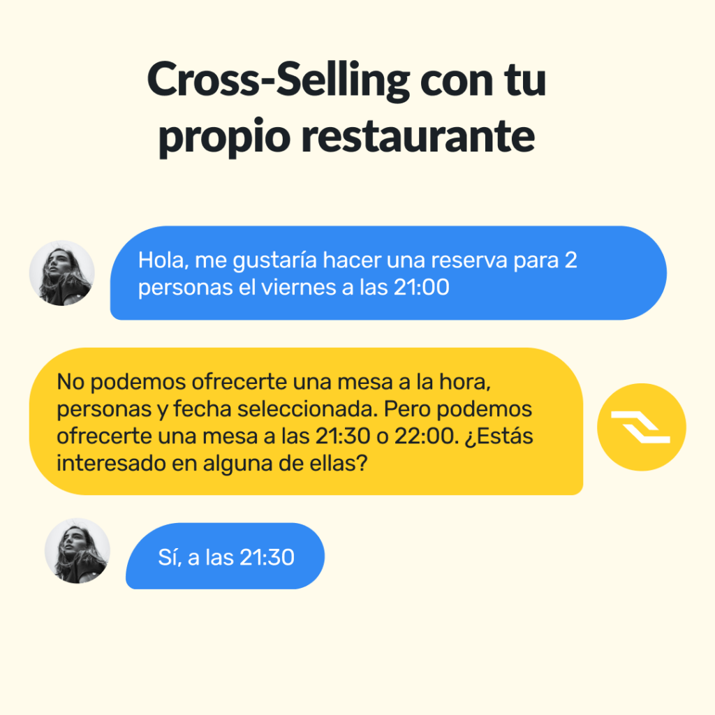 CoverAssistant screen automatically suggesting an alternative available time when no table is free at the requested hour