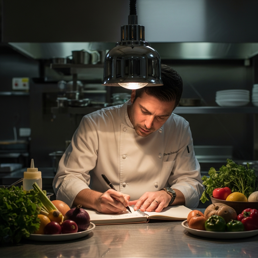Chef designing a tasting menu