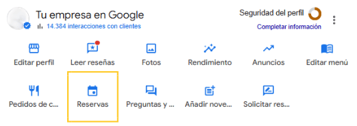 editar enlace reservas google