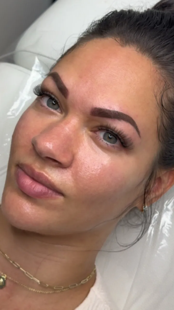 B.Beautë client with defined brows and soft natural lips