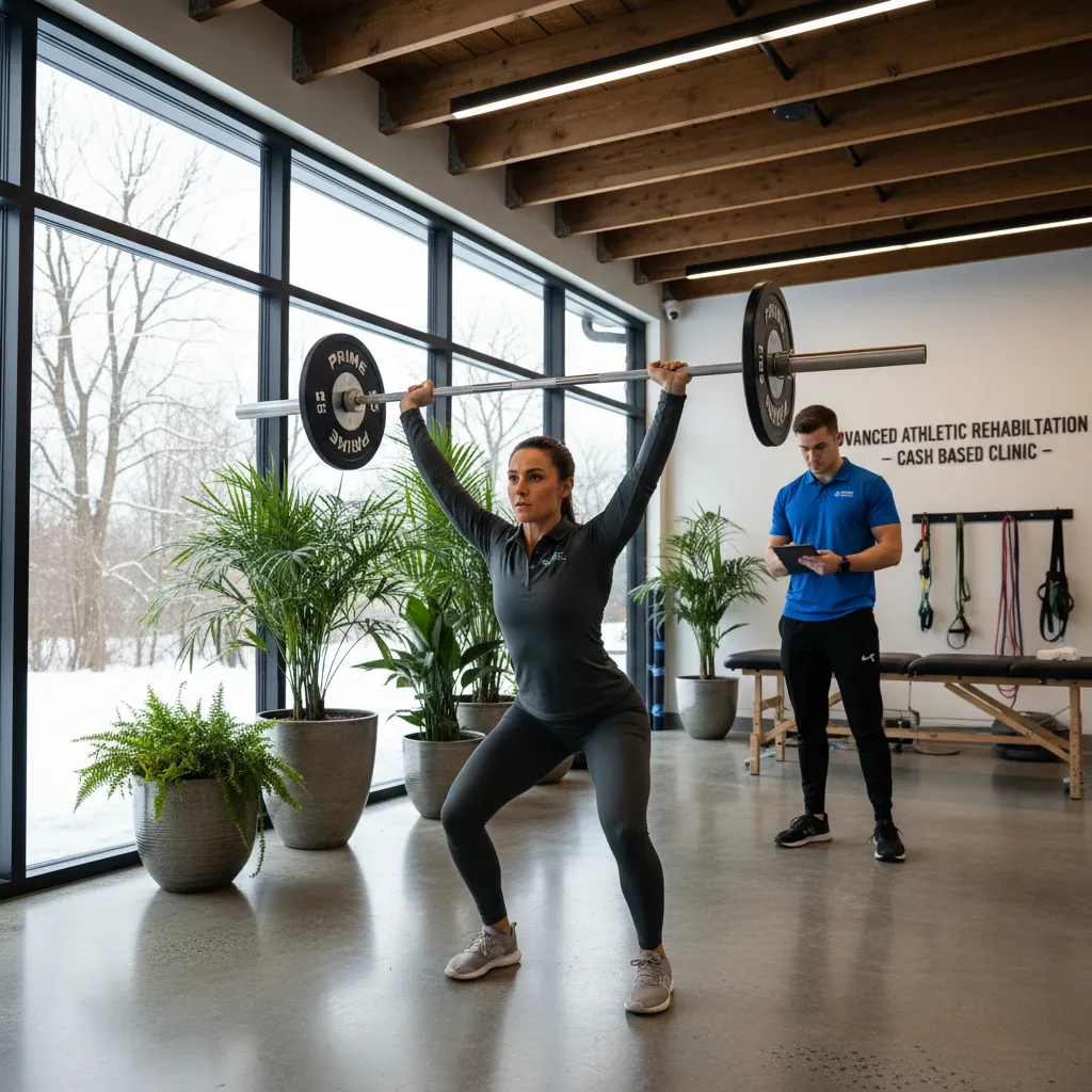 Athlete performing overhead lifting exercises with proper shoulder mobility