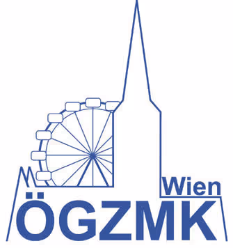 Logo with stylized Vienna skyline featuring a Ferris wheel and a church steeple with text ÖGZMK Wien.