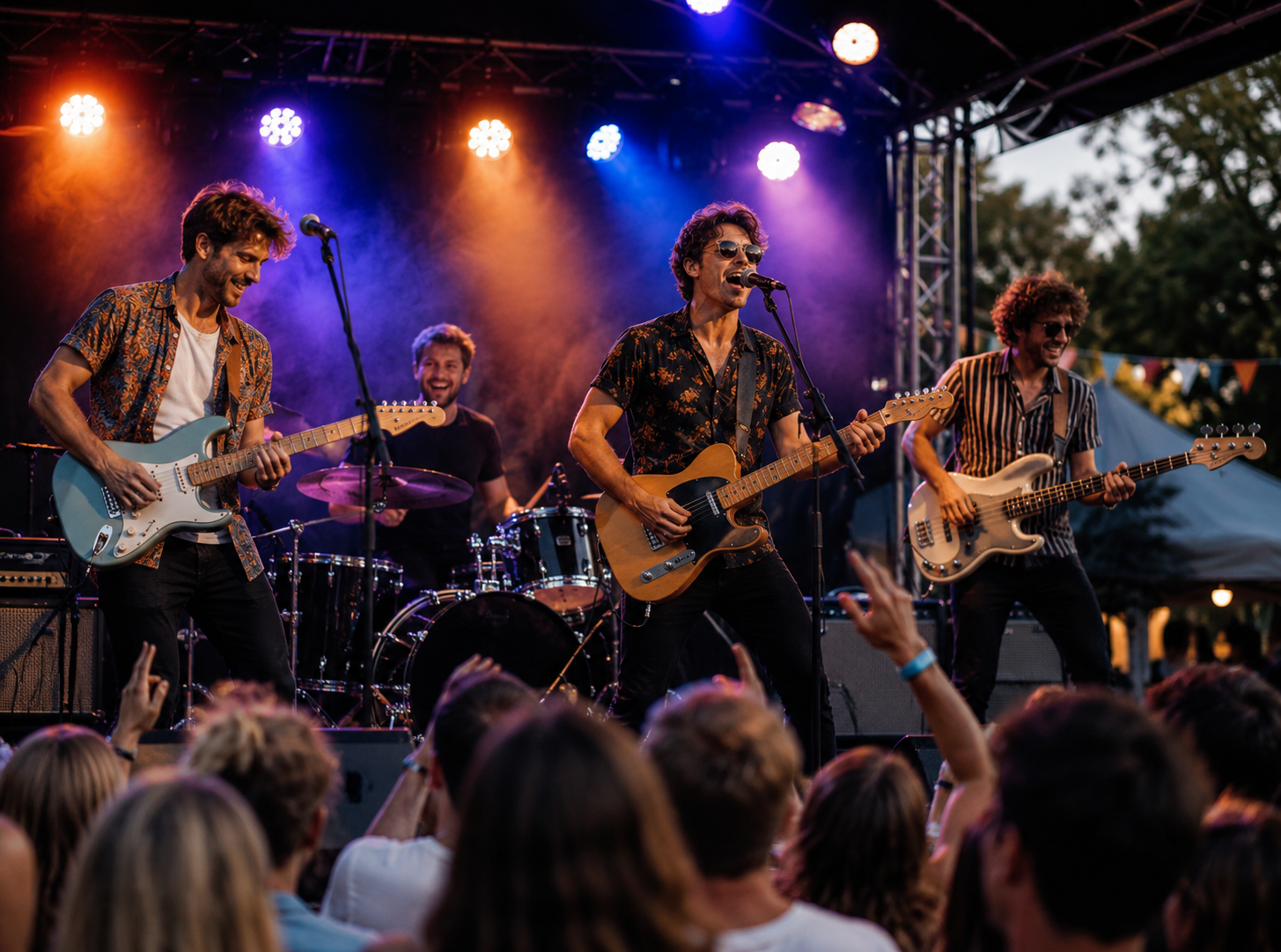 The Riverside Band live op het podium tijdens het Ravensepark Festival