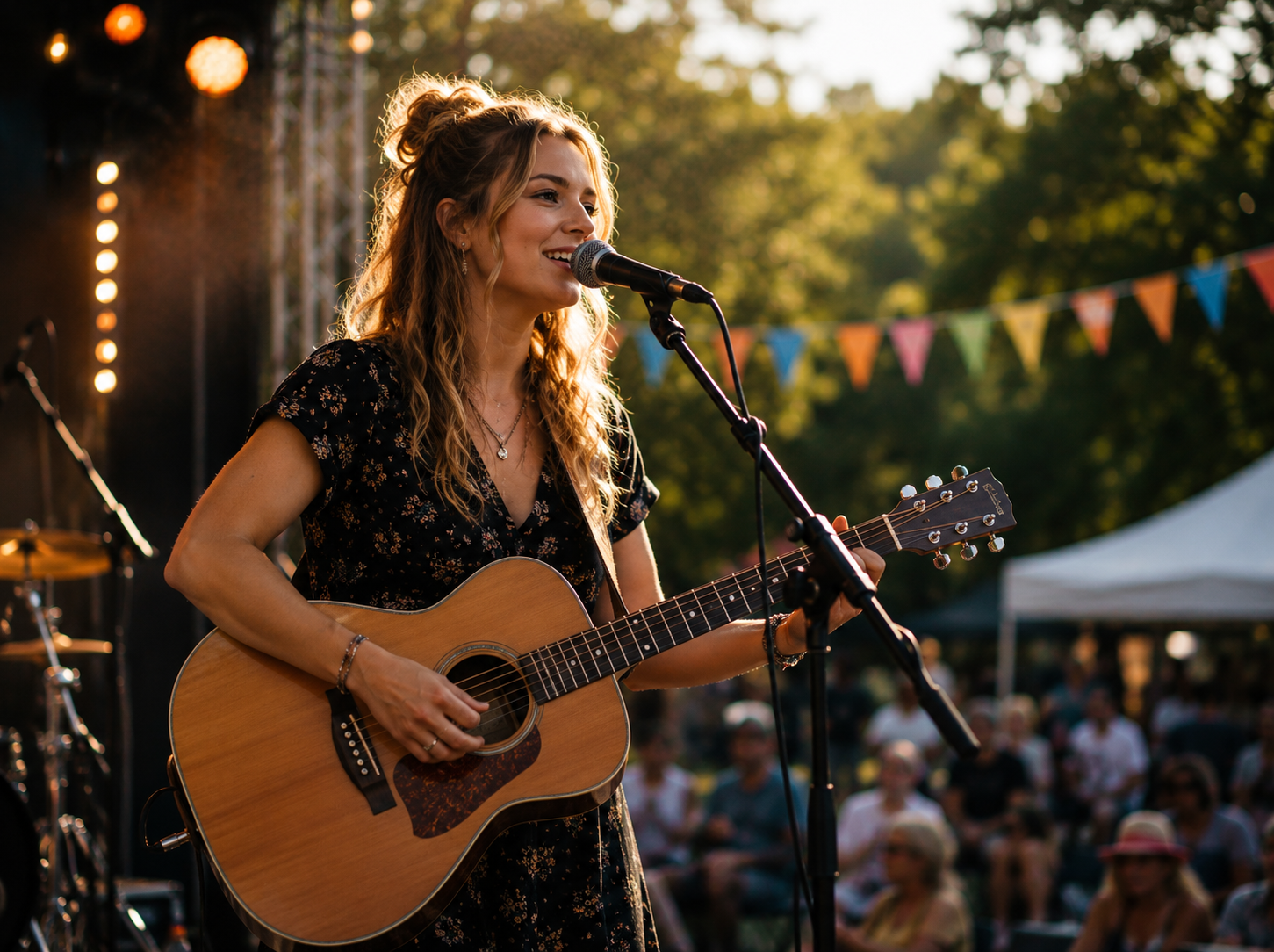 Luna & The Lights tijdens een optreden op het Ravensepark Festival