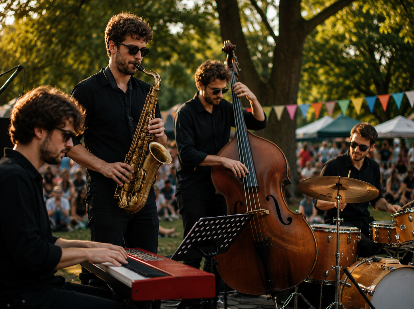 Park JazzCollective speelt sfeervolle jazzmuziek tijdens het Ravensepark Festival