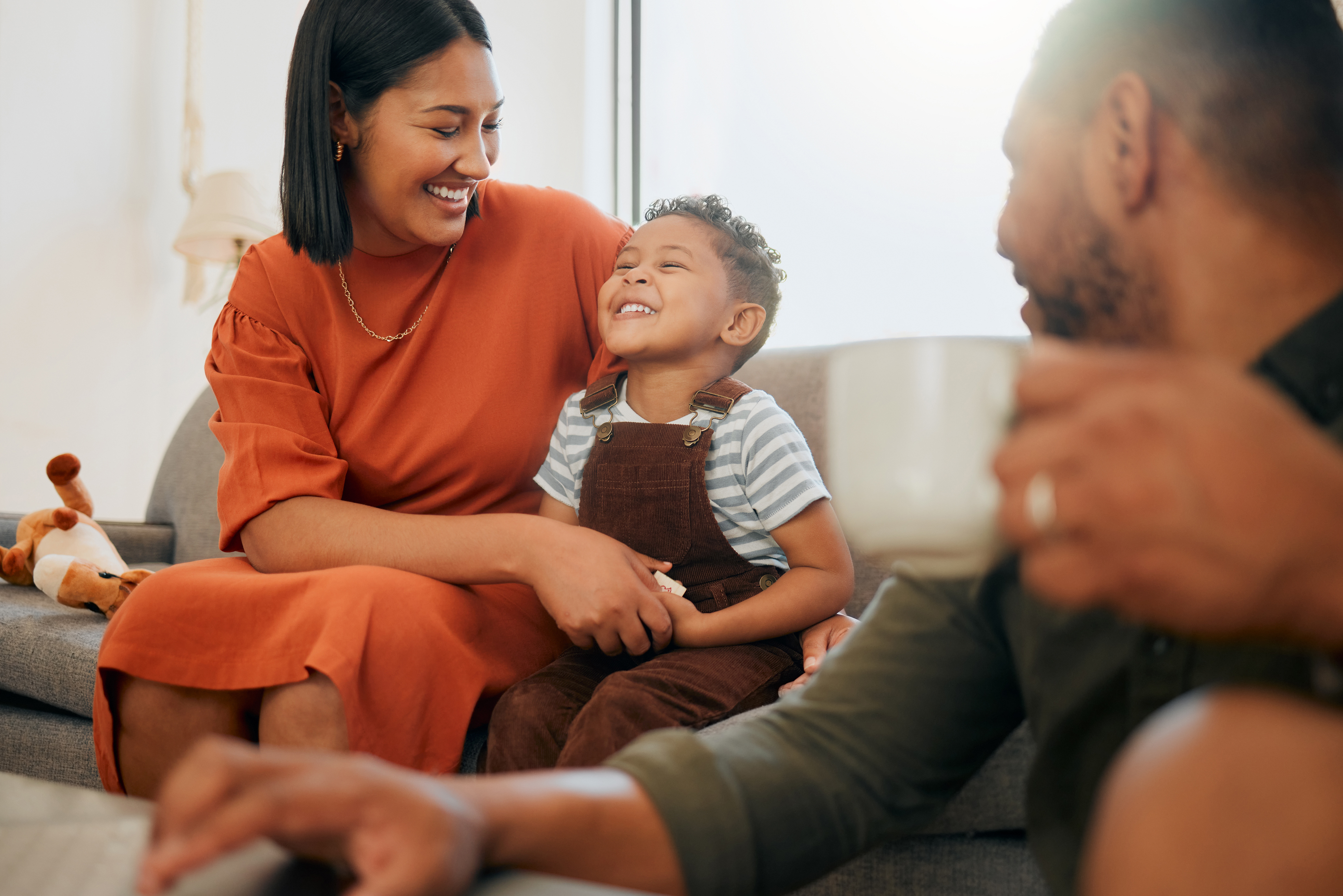 Woman sitting with child stock image
