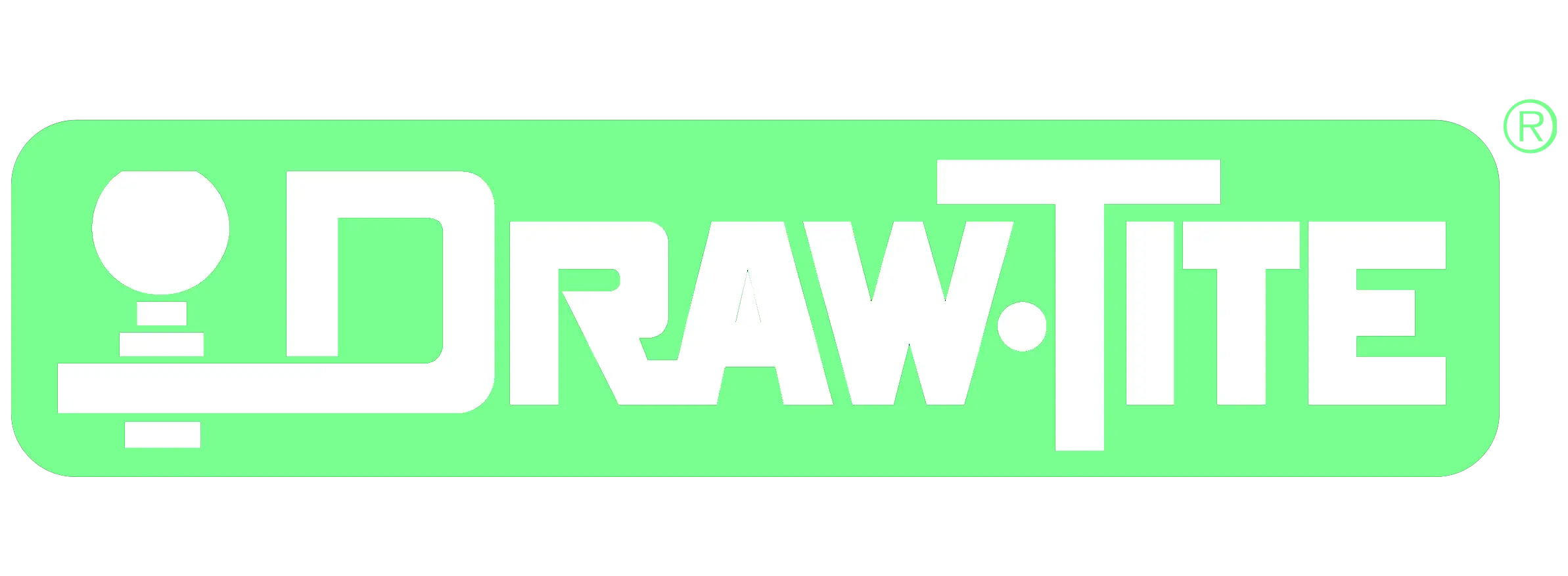 Draw-Tite brand logo in white text on a green rounded rectangle background with a hitch ball icon.