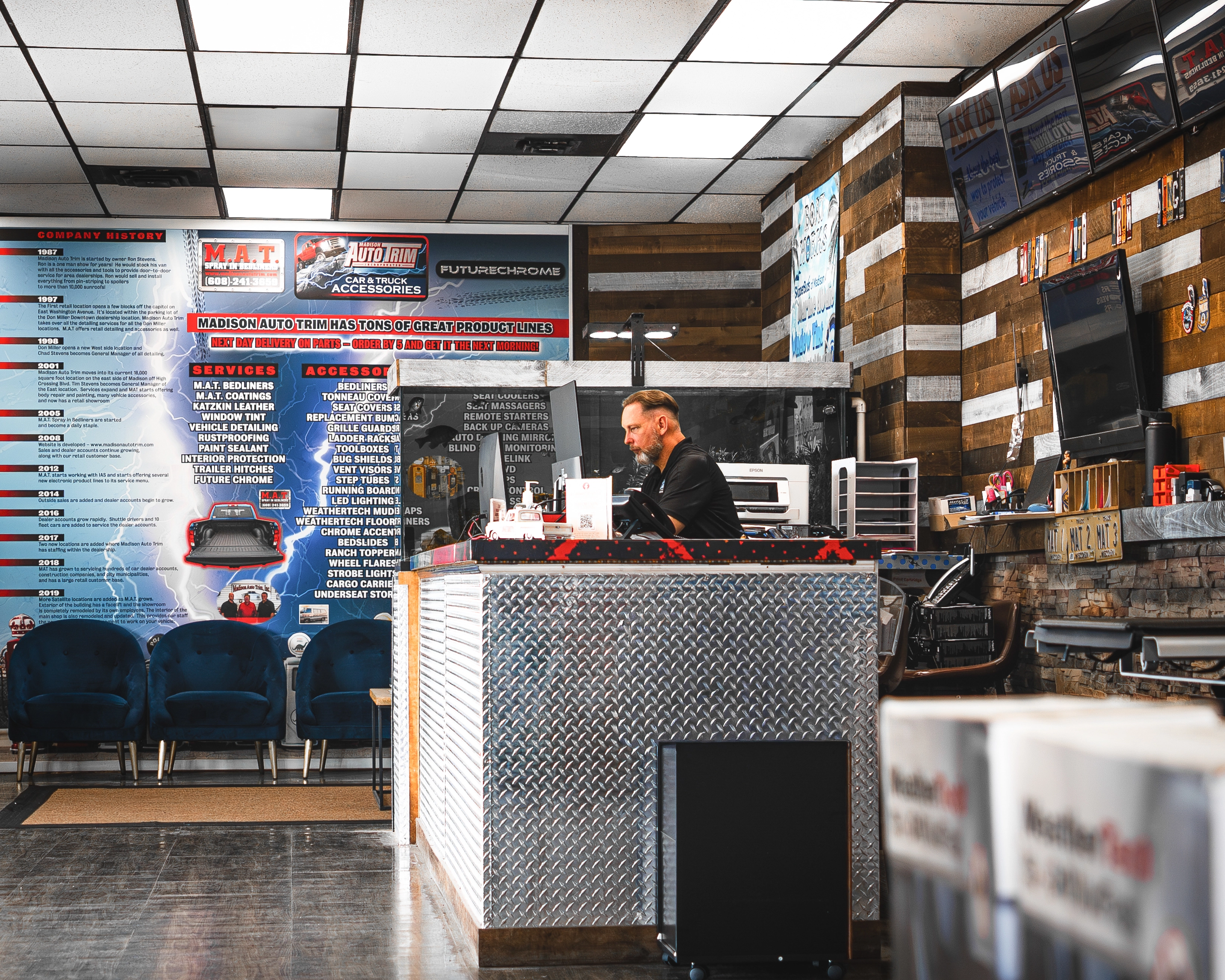 Boat Works of Madison and Madison Auto Trim shared retail store