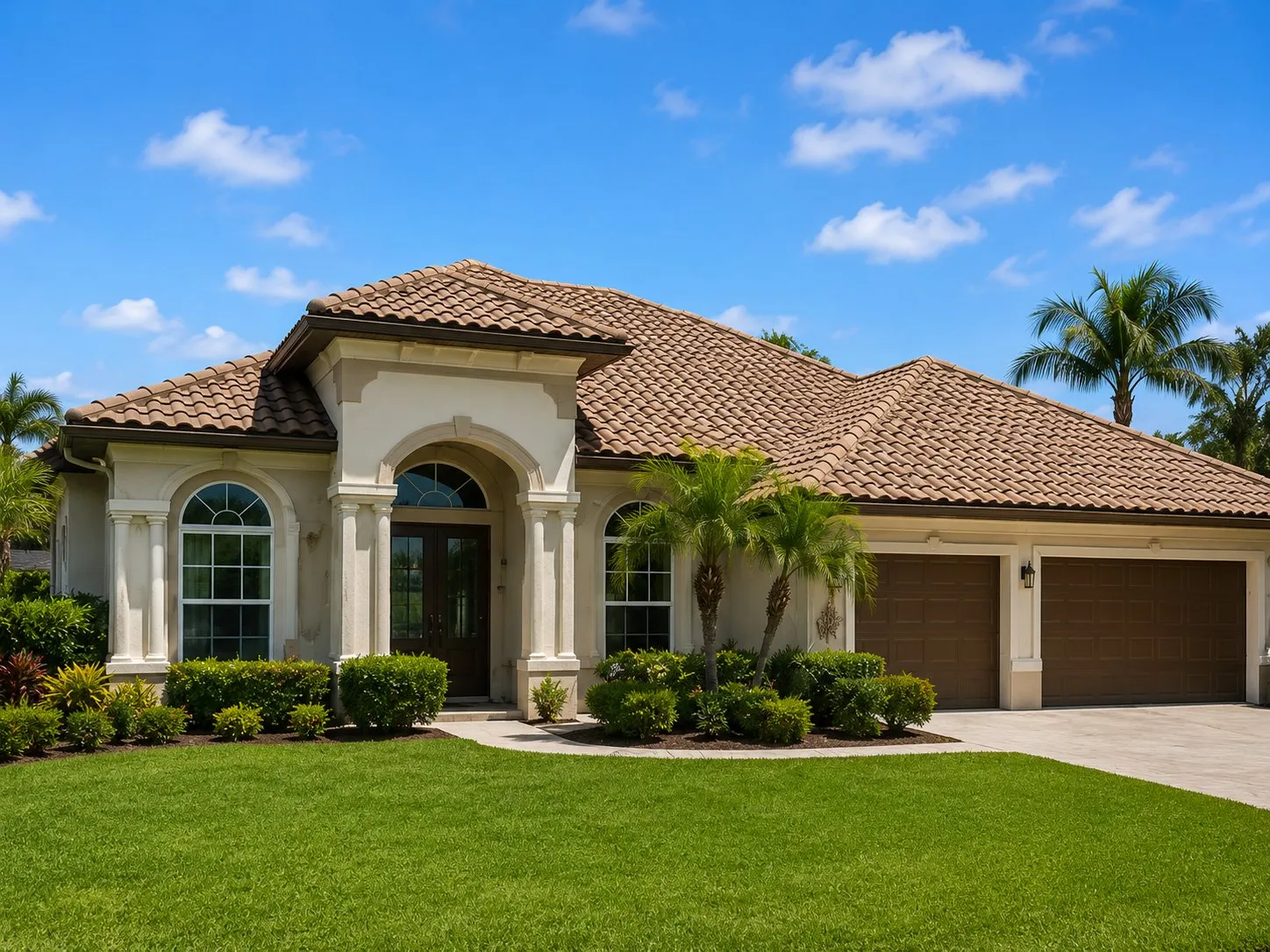 Beige tile roof installation in Orlando, FL
