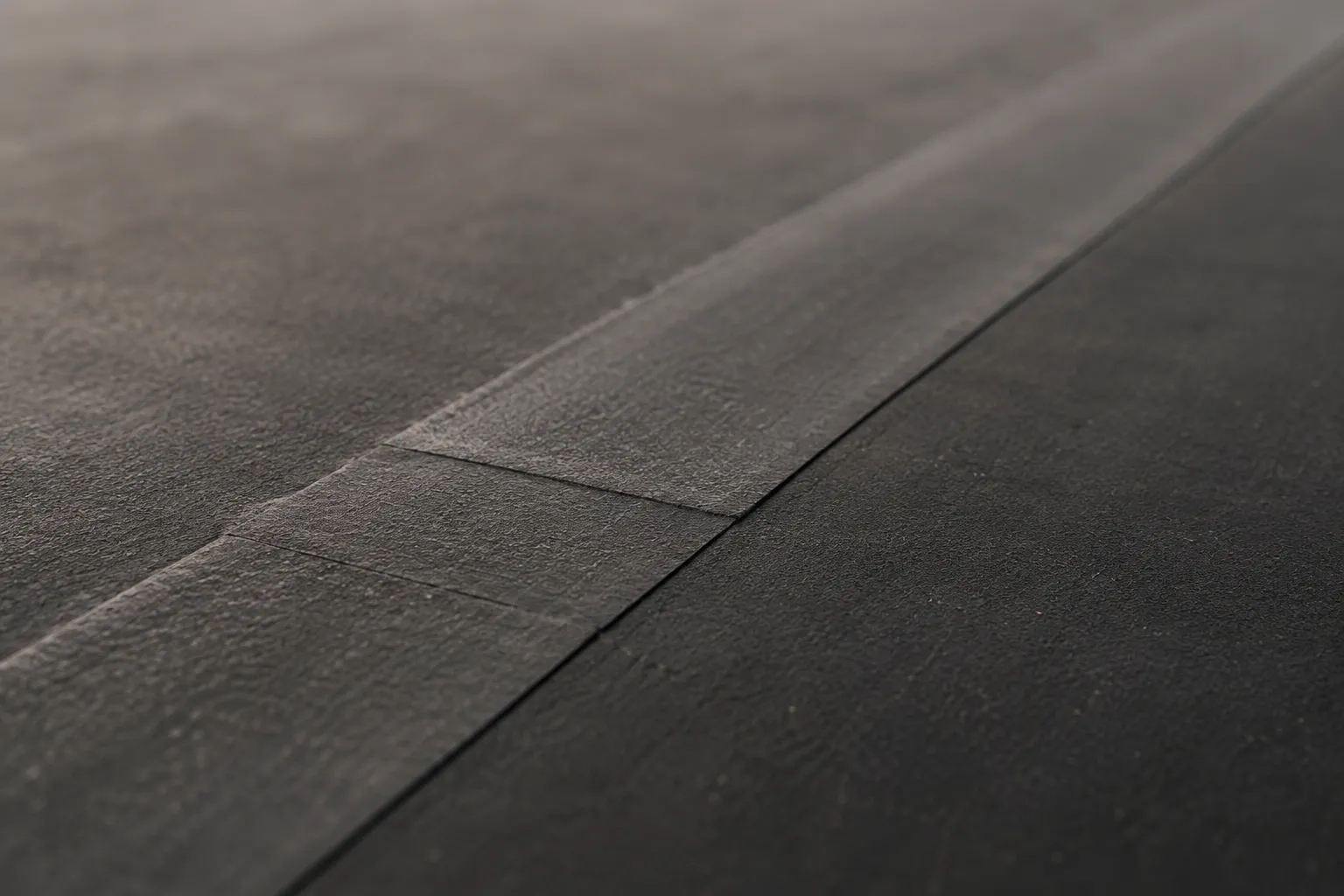 EPDM rubber roofing membrane with seam tape, macro