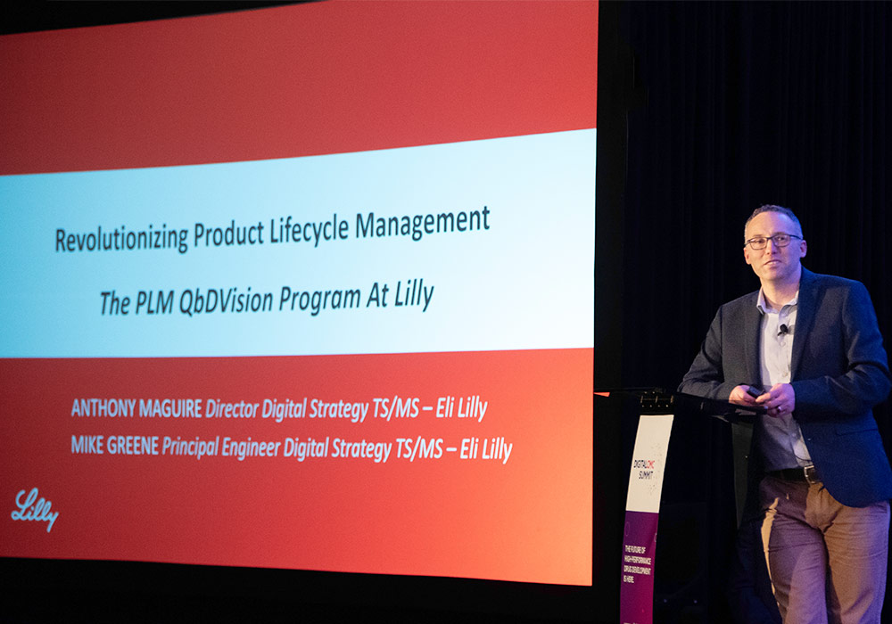 A presentation on real-world use-cases for CMC digitization at Digital CMC Summit 2025