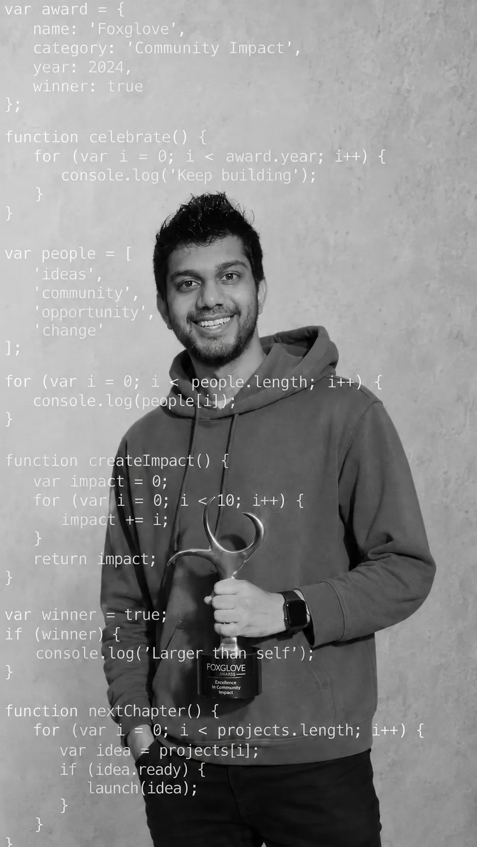 Pranay Jain, founder of Burgundy web design and development studio, Bangalore, holding a camera in black and white