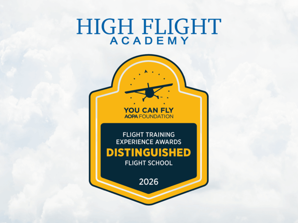 High Flight Academy's 2026 Flight Training Experience Awards badge for distinguished flight school.