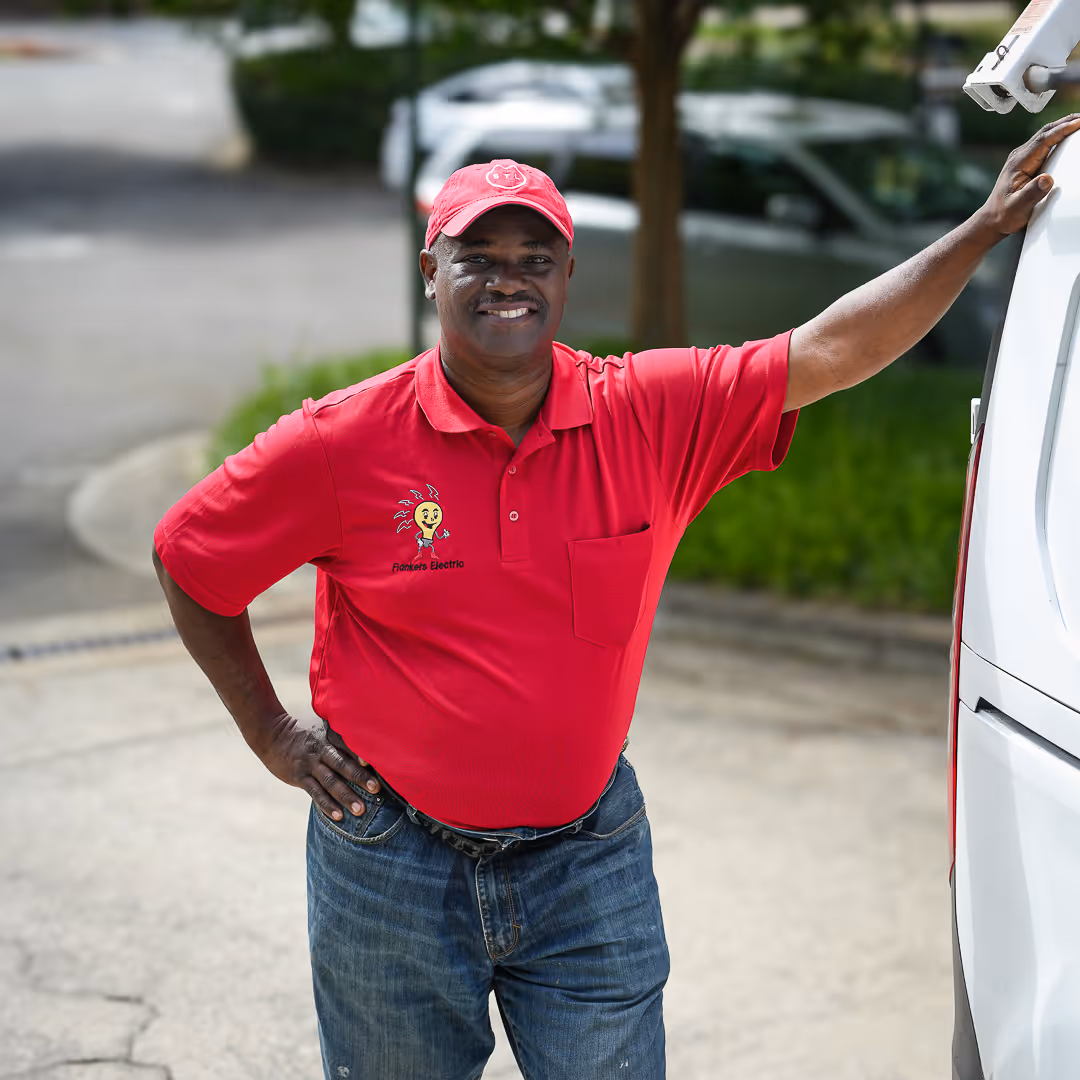 Andrew of Flankers Electric serving homeowners with electrical repair, panel upgrades, and lighting services in Atlanta