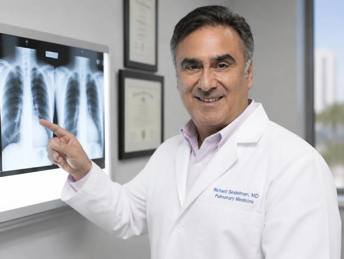 Dr. Richard Seidelman, PPC pulmonologist, reviewing chest imaging in the practice