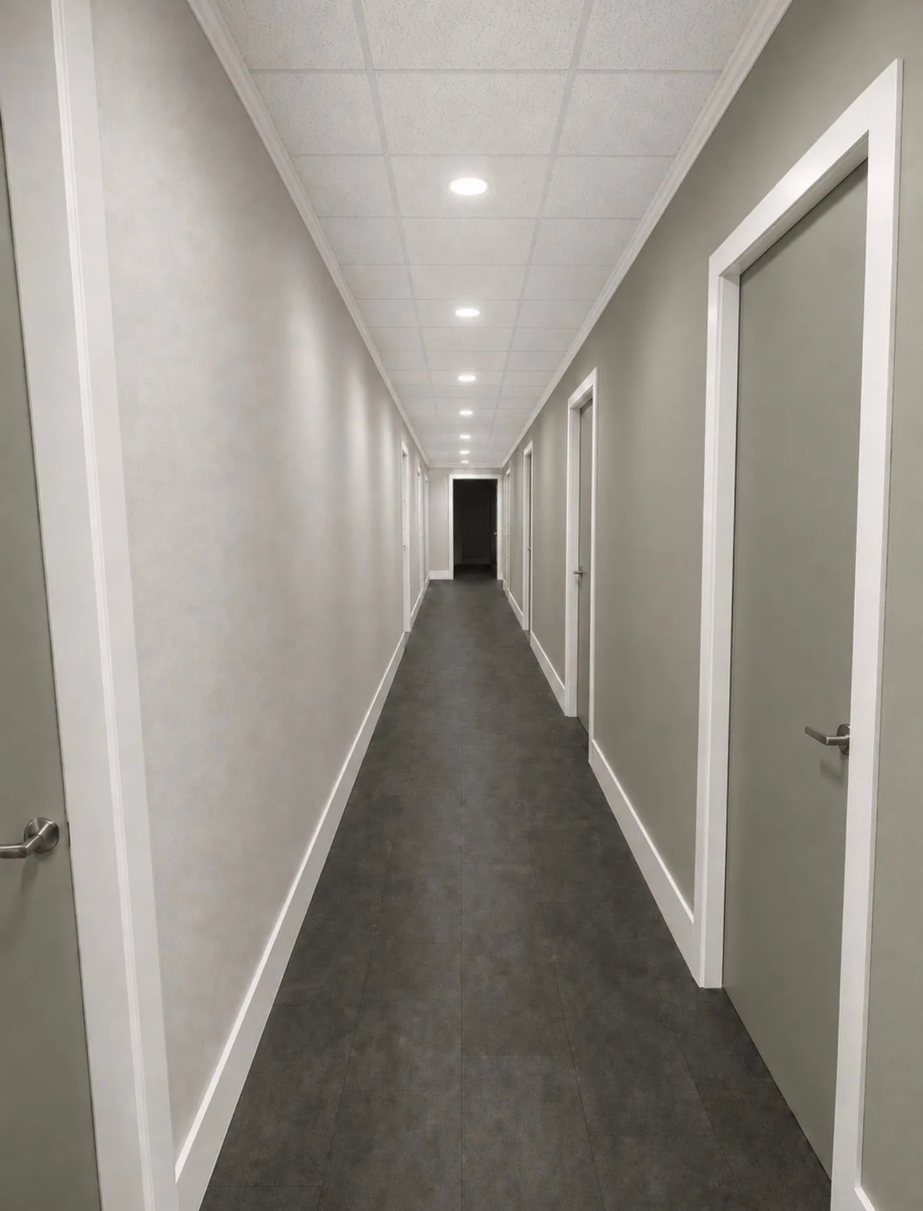 A quiet corridor inside the practice.