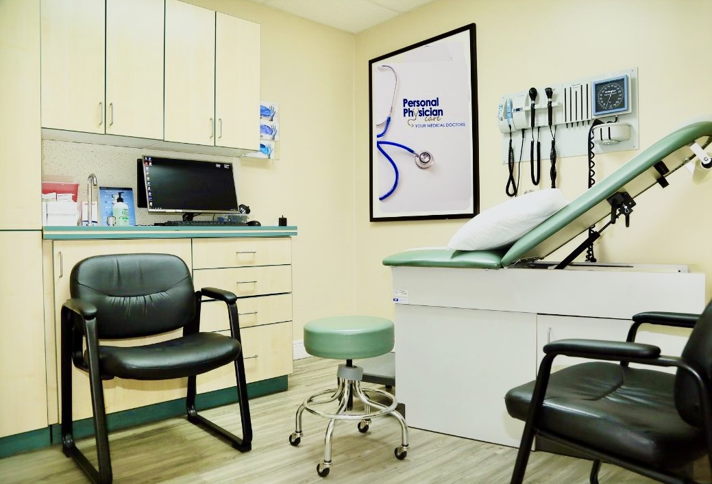Personal Physician Care exam room — physician-supervised care in South Florida