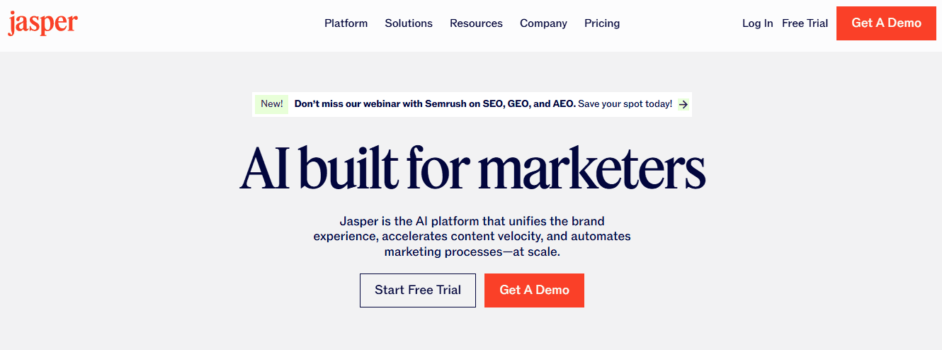 AI marketing for brands: Jasper 
