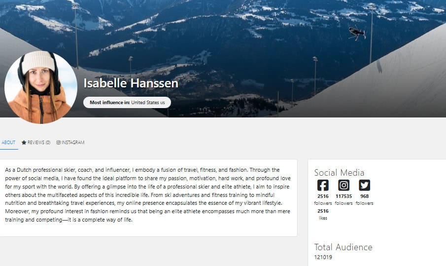 How Influencers Make Money on Afluencer: Optimize Your Profile. Influencer Isablle Hanssen