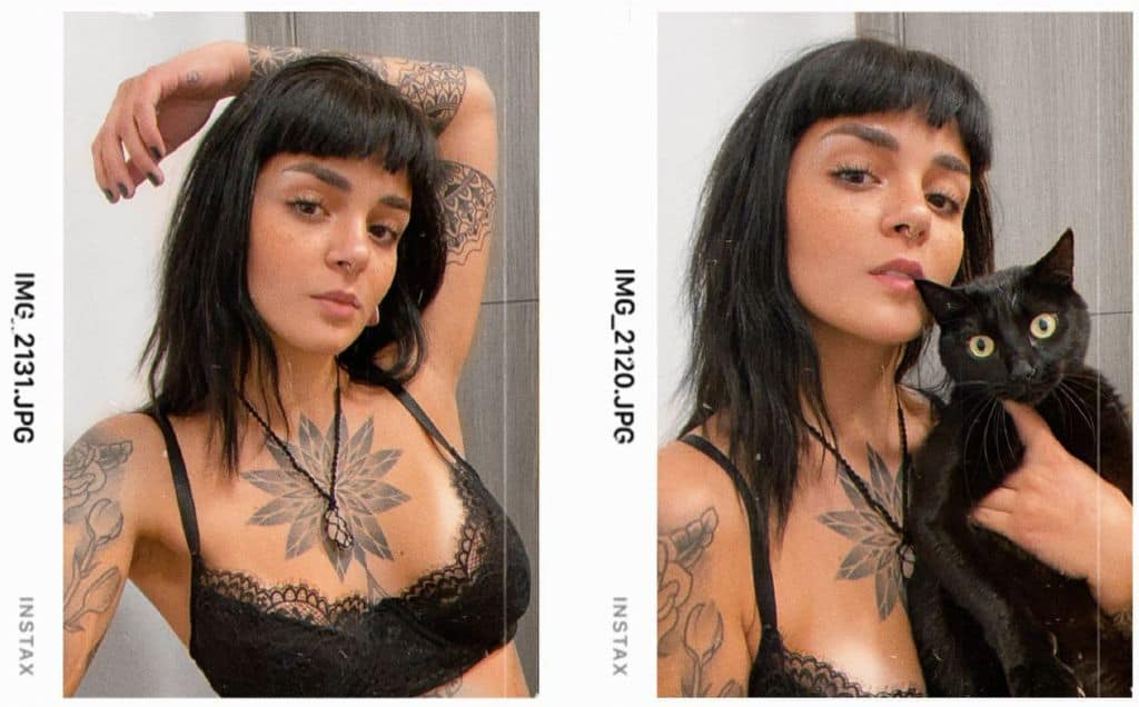 Luaxana Delvalle tattoos and kitty | Vegan influencers on Afluencer