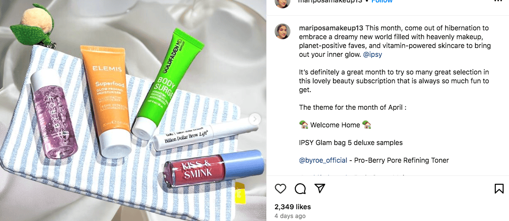 Vanessa Collino shares the makeup products that came with her Ipsy subscription box | Makeup influencers on Instagram