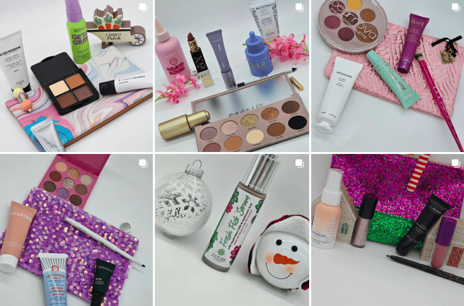 Miranda Salasky promoting makeup products on IG