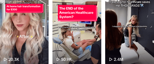 Bryn Elise | TikTok video posts of travelling for beauty and healthcare