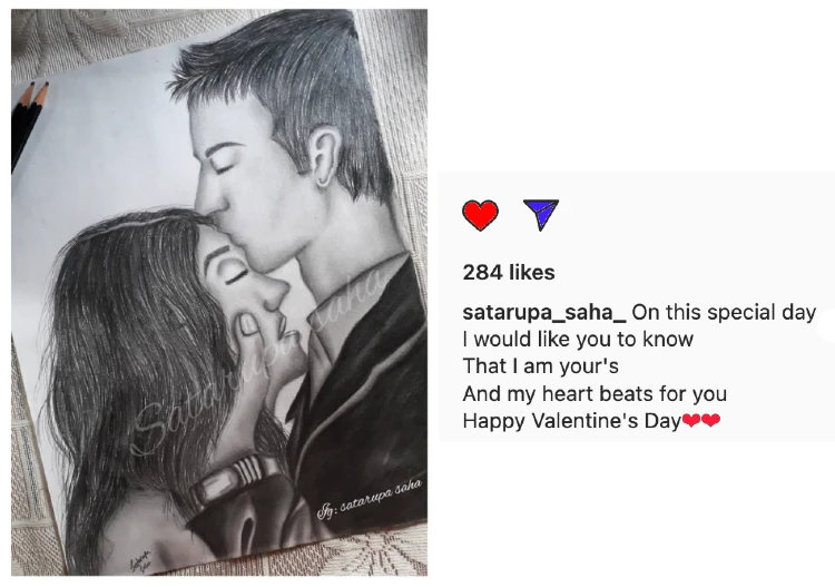 Valentine's day sketch greeting | Content ideas for influencers