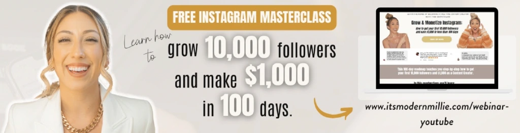 Millie Adrian | Education influencer | Free Instagram masterclass banner