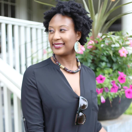 Allison Lewis dressed to impressed outside her home